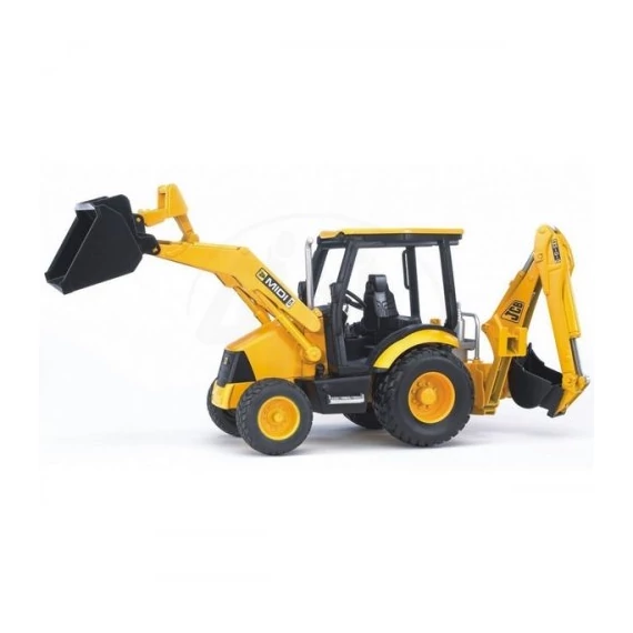 Bruder 02427 JCB MIDI traktor homlokrakodóval és kotrógéppel